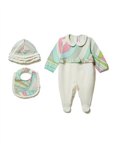 Комплект для новорожденного с принтом Iride, синий Pucci junior