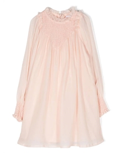 Расклешенное платье с оборками, розовый Chloé kids