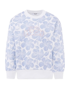 Толстовка с цветочным принтом, синий Msgm kids