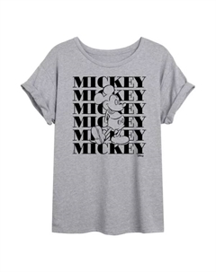 Футболка оверсайз с принтом Микки Мауса для подростков, серый Disney