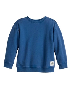 Толстовка свободного кроя из французского трикотажа с круглым вырезом для малышей и мальчиков постарше, цвет blue jean Jumping beans