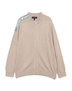 Кардиган с логотипом, нейтральный Emporio armani kids