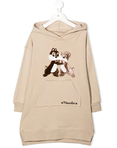 Платье с капюшоном и логотипом, нейтральный Monnalisa