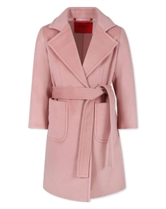 Шерстяное пальто с поясом, розовый Max&co. kids