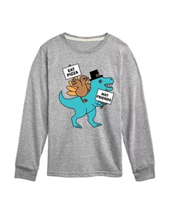 Футболка с длинным рукавом с изображением динозавра и индейки для мальчиков 8-20 лет, серый Licensed character