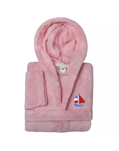 Детский супер плюшевый халат с капюшоном в виде лодки, розовый Linum home textiles