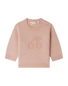 Кашемировый джемпер с вышивкой, розовый Bonpoint