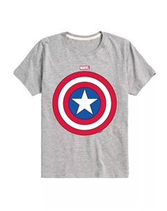 Футболка для мальчиков с принтом, серый Captain america