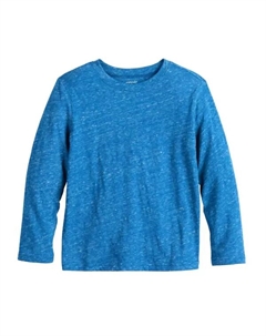 Мальчиковая футболка с длинным рукавом Essential Texture, 4-12 лет, цвет bright blue Jumping beans