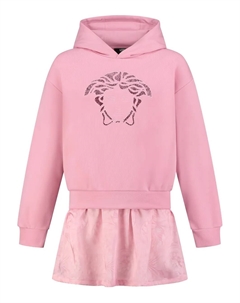 Платье с капюшоном и декором Medusa, розовый Versace kids