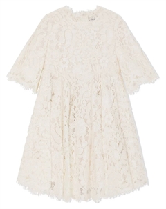Кружевное платье миди, белый Dolce & gabbana kids