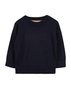 Свитер с вышитым логотипом, синий Boss kidswear