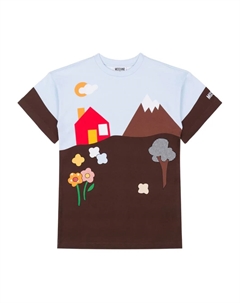 Платье-футболка в стиле колор-блок Moschino kids