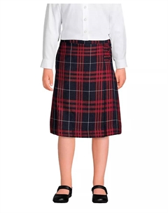 Школьная юбка для девочек в клетку, длина ниже колена, силуэт А-силуэт, синий Lands' end