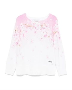 Свитер с цветочным принтом, белый Monnalisa