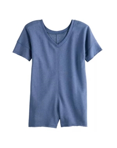 Свободный комбинезон с короткими рукавами для девочек 6-20 лет, стандартные и большие размеры, цвет denim flare So