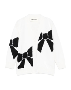 Шерстяной кардиган с узором, белый Simonetta