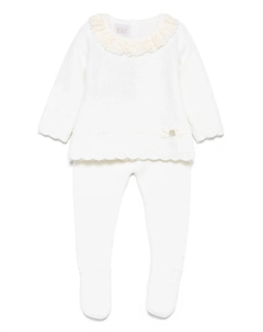 Комплект из топа и брюк с кружевом, нейтральный Paz rodriguez