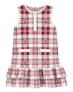 Платье с жемчужными пуговицами и оборками, красный Self-portrait kids