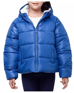 Детская утепленная пуховая куртка с подкладкой из шерпы Bubble Coat, синий Rokka&rolla