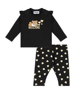 Комплект из топа и брюк с принтом Teddy Bear, черный Moschino kids