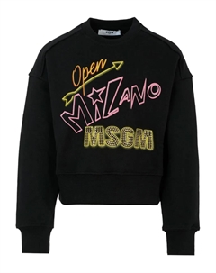 Толстовка с декорированным логотипом, черный Msgm kids