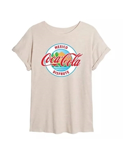 Футболка оверсайз с принтом Coca-Cola Mexico для подростков, бежевый Licensed character