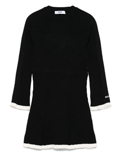 Платье в рубчик, черный Msgm kids