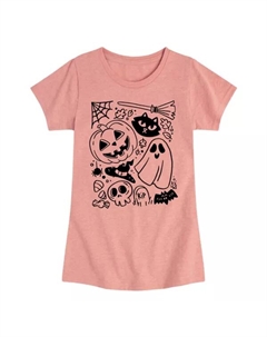 Футболка с рисунком в стиле doodle для девочек 7-16 лет на Хэллоуин, цвет desert pink Licensed character