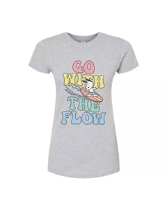 Футболка с принтом "Арахис" и Снупи для подростков "Будь проще", серый Licensed character