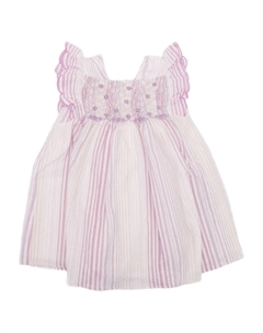 Полосатое платье с оборками, нейтральный Tartine et chocolat