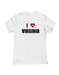 Футболка с принтом "I heart Virginia" для подростков, белый Unbranded
