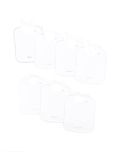 Комплект из семи нагрудников с вышивкой, белый Bonpoint