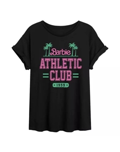 Футболка большого размера с графическим принтом молодежного спортивного клуба, черный Barbie