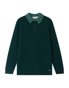 Кашемировый джемпер Jameson с воротником поло, зеленый Bonpoint