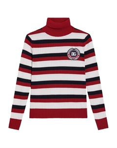 Полосатый топ с высоким воротником, красный Dolce & gabbana kids