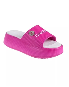 Модные и удобные летние платформенные шлепанцы для девочек Little and Big Girls, розовый Bebe