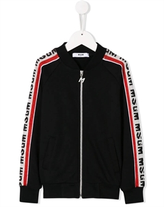 Толстовка на молнии с полосками, черный Msgm kids