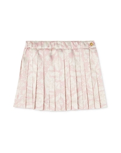 Плиссированная юбка мини с принтом Barocco, розовый Versace kids