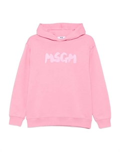 Толстовка с капюшоном и логотипом, розовый Msgm kids