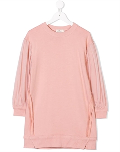 Платье-свитер с рукавами из тюля, розовый Andorine