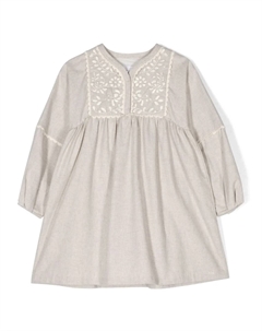 Платье с вышивкой, нейтральный Chloé kids