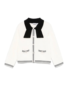 Жаккардовый кардиган, белый Self-portrait kids