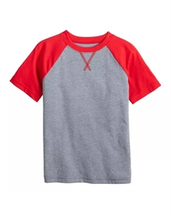 Футболка с рукавами реглан для мальчиков 4–12 лет, цвет red heather Jumping beans