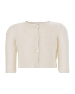 Кашемировый кардиган с пуговицами спереди, нейтральный Bonpoint