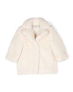 Однобортная шуба из искусственного меха, нейтральный Simonetta
