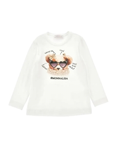Футболка с длинными рукавами и принтом, белый Monnalisa