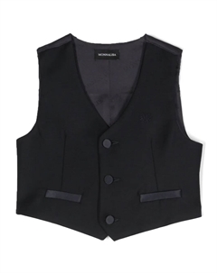 Жилет с вышитым логотипом, синий Monnalisa