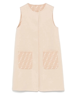 Платье с логотипом FF, нейтральный Fendi kids