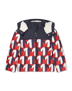 Пуховик Evano с монограммой, синий Moncler enfant